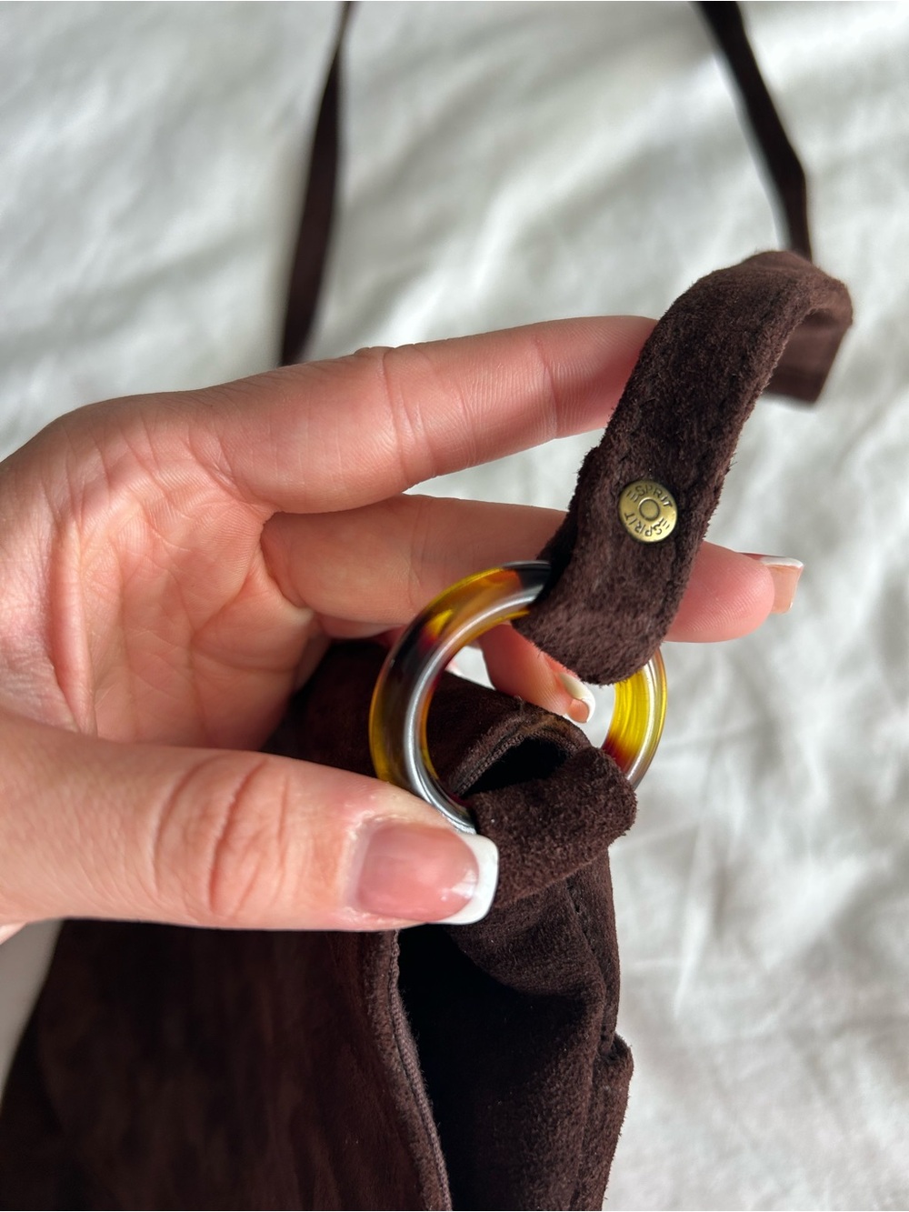 Esprit Vintage Brown Suede Crossbody Bag - Picture 4 of 13
